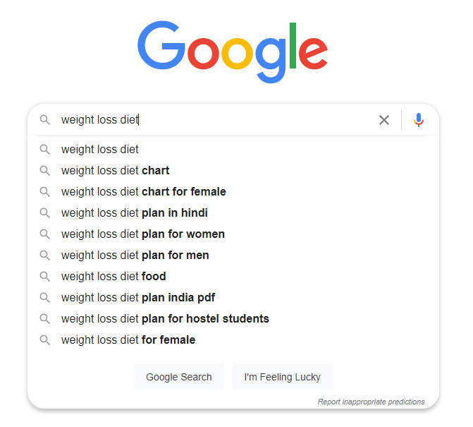 Google autocomplete for long tail keywords